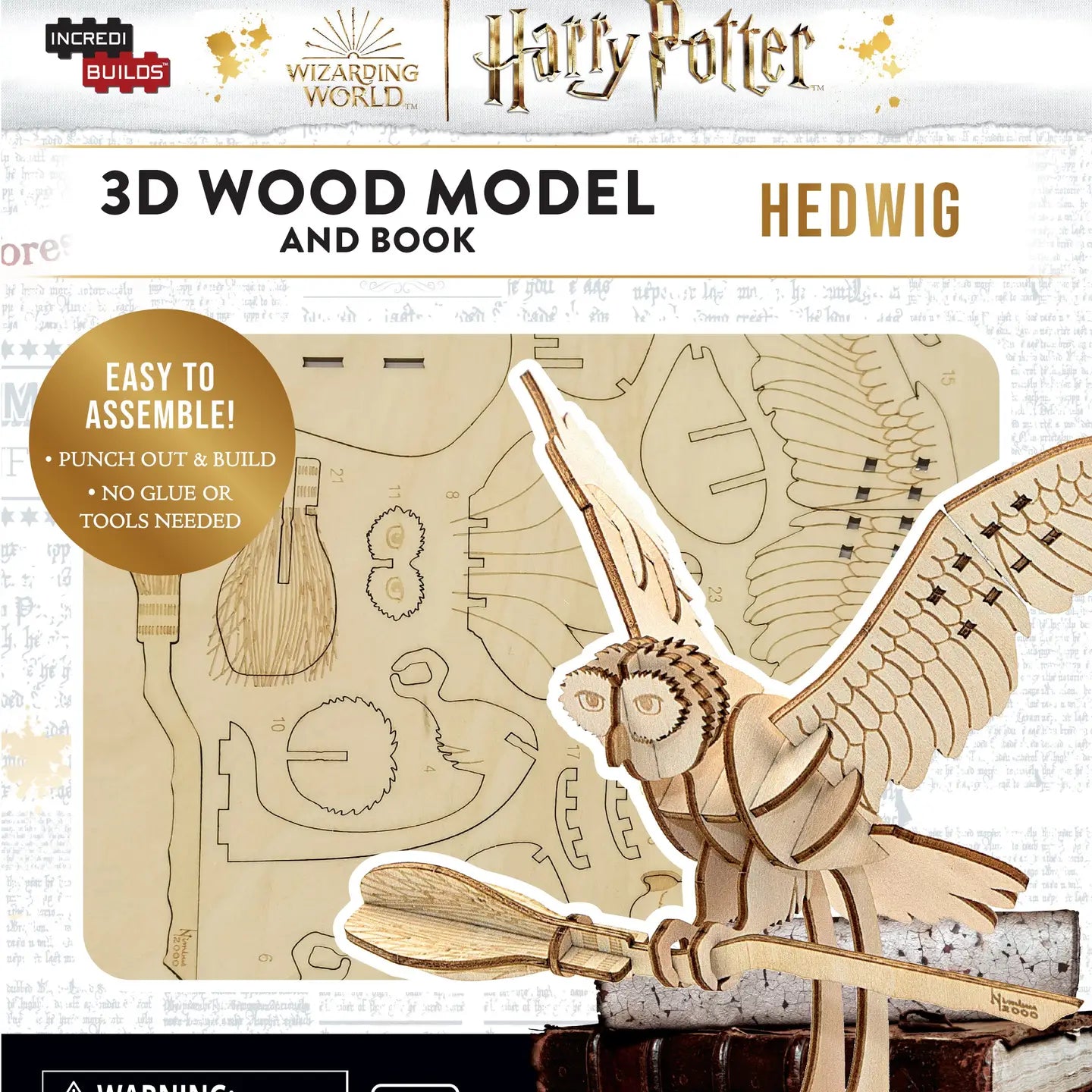 Incredibuilds: Harry Potter: Hedwig 3D Wood Model and Book